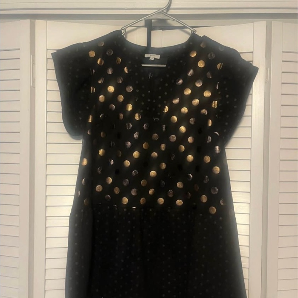 Black Dress with Gold Polka Dots